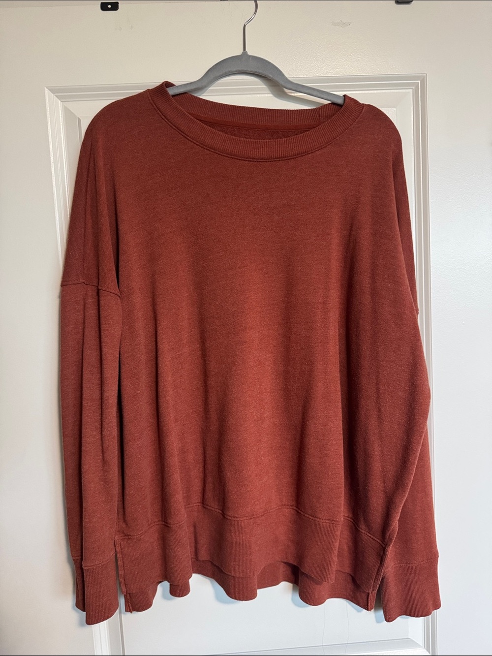 Time and Tru Rust Orange Crewneck Sweater